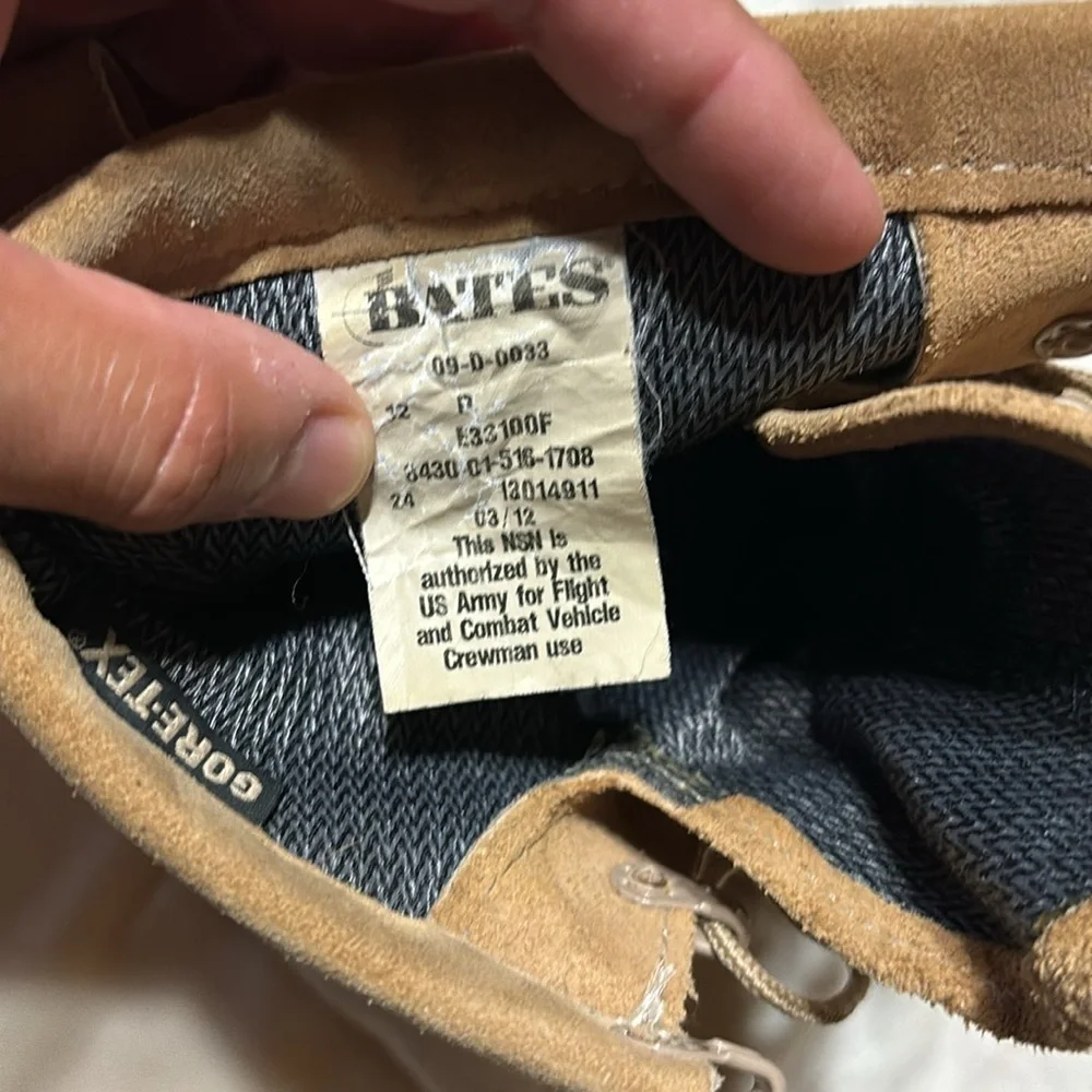 Men’s, size 12, tan, Bates brand military style tactical boots. - Picture 5 of 5